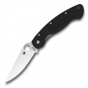 Spyderco Military Plain Edge Folding Knife S30V Black G10 Handle