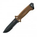 Gerber LMF II Infantry Knife Fixed Combo Edge Black Blade Coyote Handle Sheath