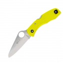 Spyderco Salt I Plain Edge Blade Folding Knife H-1 Yellow FRN Handle